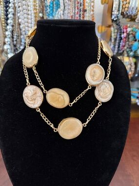 Chico's Gold-Tone Double Layer Oval Necklace